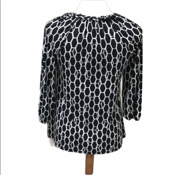 Style & Co Long Sleeve Scoop Neck Pattern Top - Picture 2 of 6